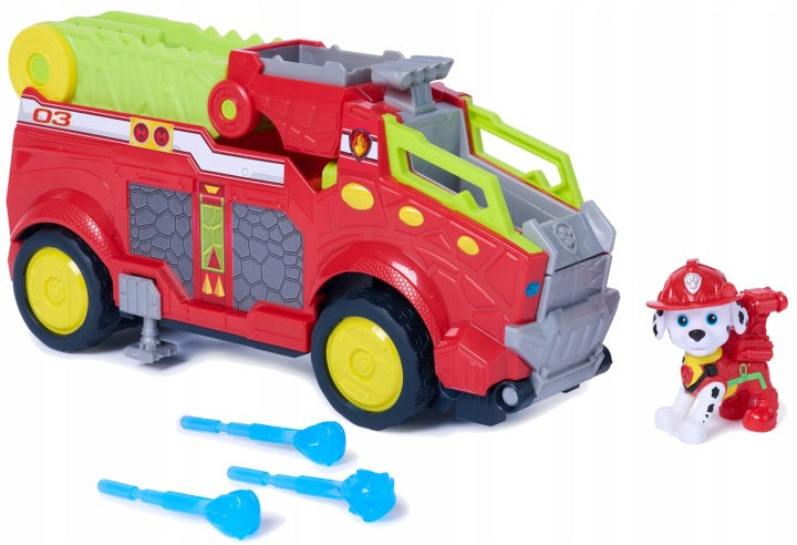 PSI PATROL DINO VEHICLE RESPONDER 25cm with launcher + Marshall dog figurine Brand Spin Master