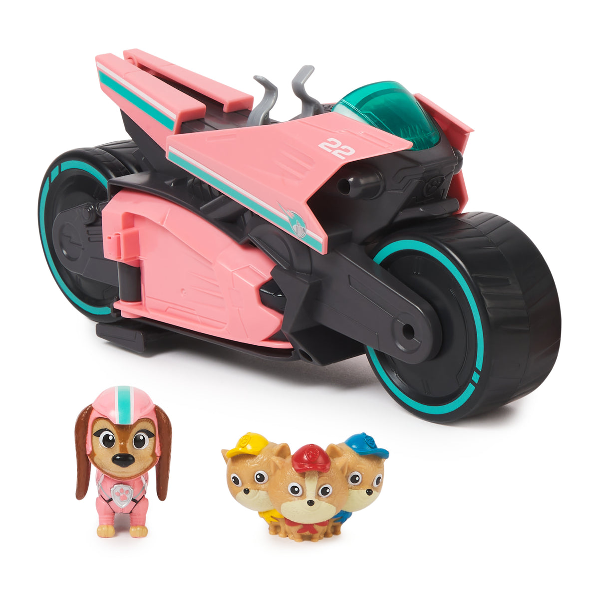 PSI PATROL LIBERTY VEHICLE MOTORCYCLE JUNIOR PATROLLER + 3 POMS KITTY FIGURINES Manufacturer code 6067862