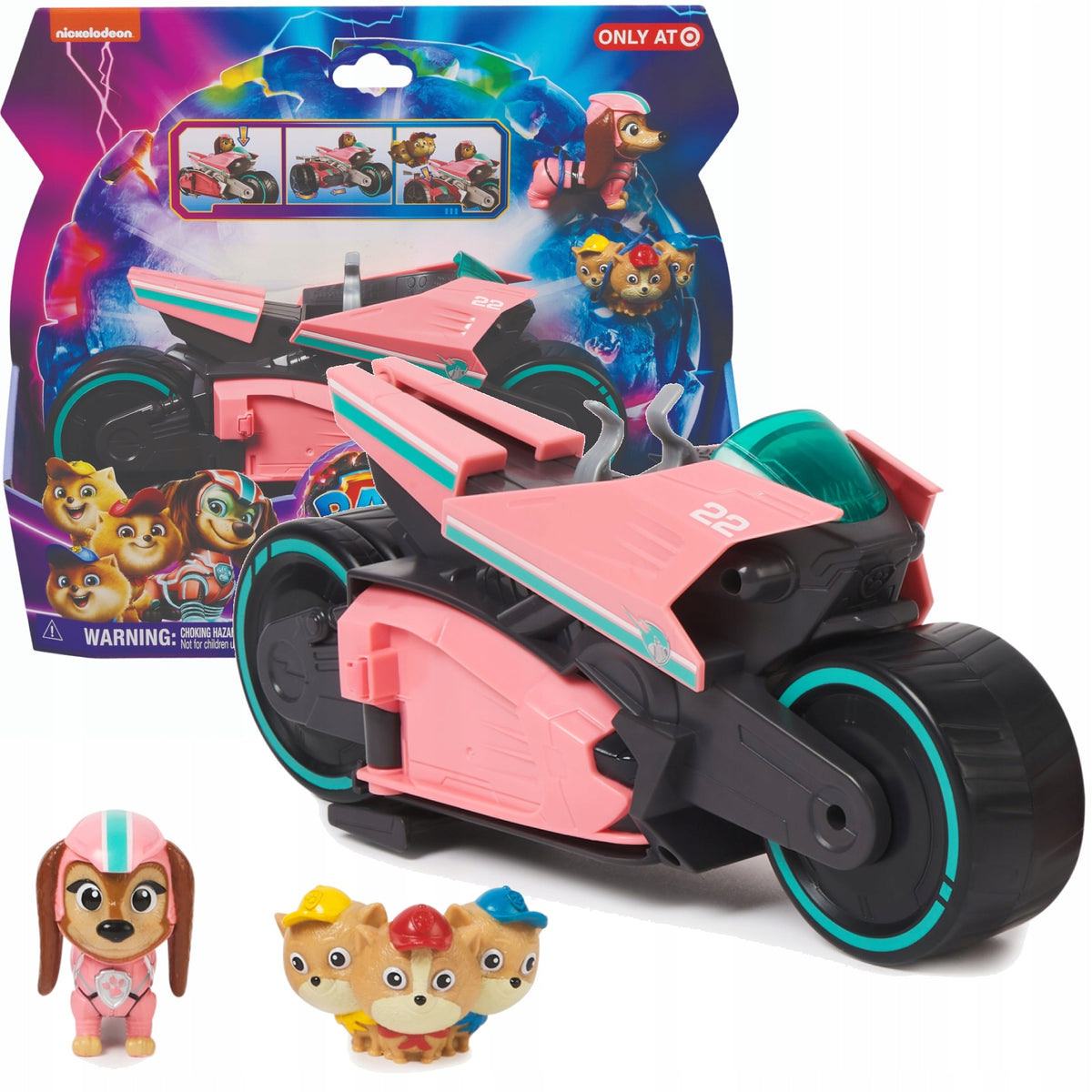 PSI PATROL LIBERTY VEHICLE MOTORCYCLE JUNIOR PATROLLER + 3 POMS KITTY FIGURINES
