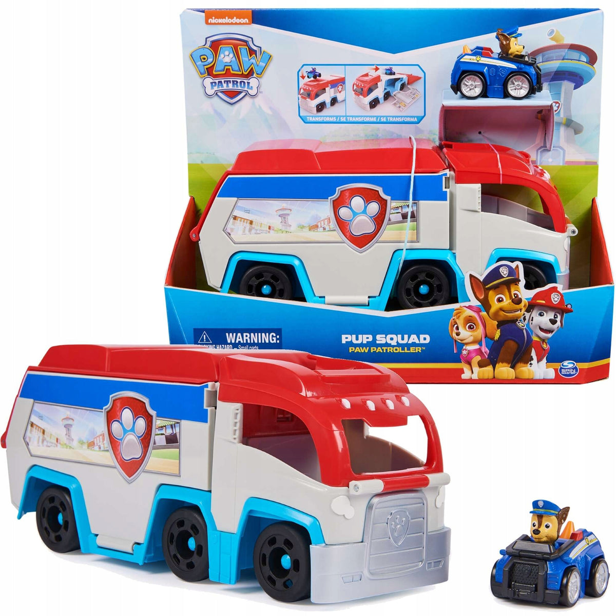 PSI PATROL PATROLLER + CHASE FIGURE IN THE CAR PUP SQUAD 26 CM Manufacturer code 20149733 6071544