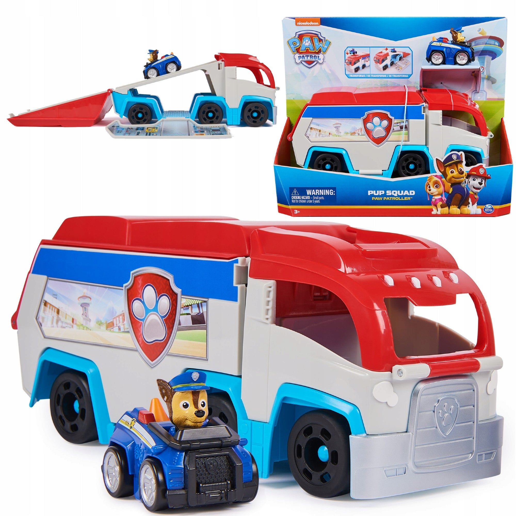 PSI PATROL PATROLLER + CHASE FIGURE IN THE CAR PUP SQUAD 26 CM