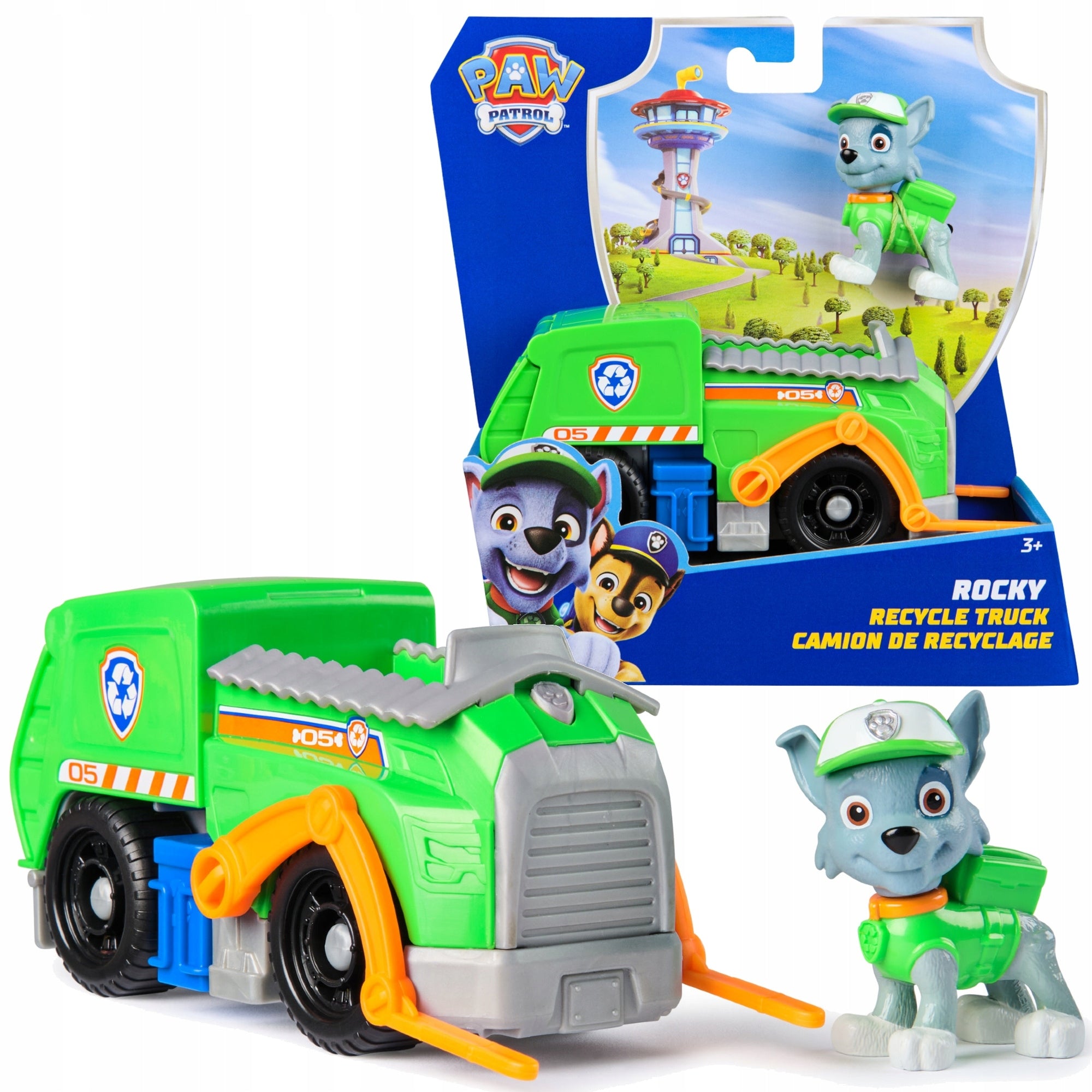 PSI PATROL ROCKY FIGURINE VEHICLE GARBAGE TRUCK 2IN1 TRANSFORMING