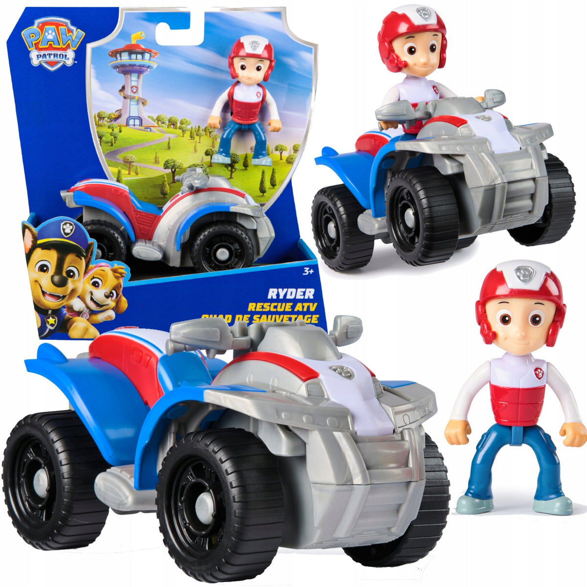 PSI PATROL RYDER QUAD ATV RESCUE VEHICLE + MOVABLE FIGURINE SET ECO