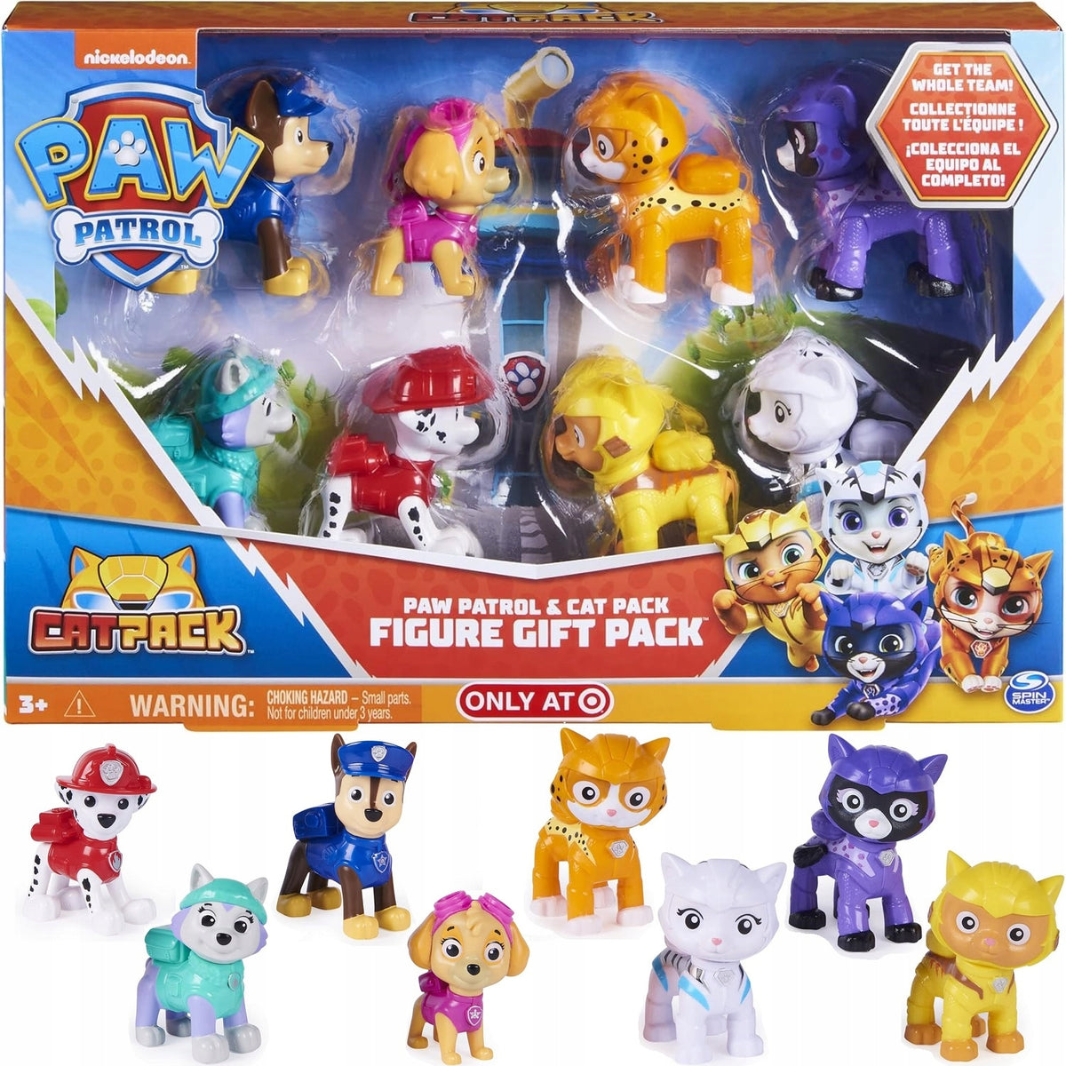 PSI PATROL set of 8 figurines Dogs and Cat Crew Spin Master PAW PATROL