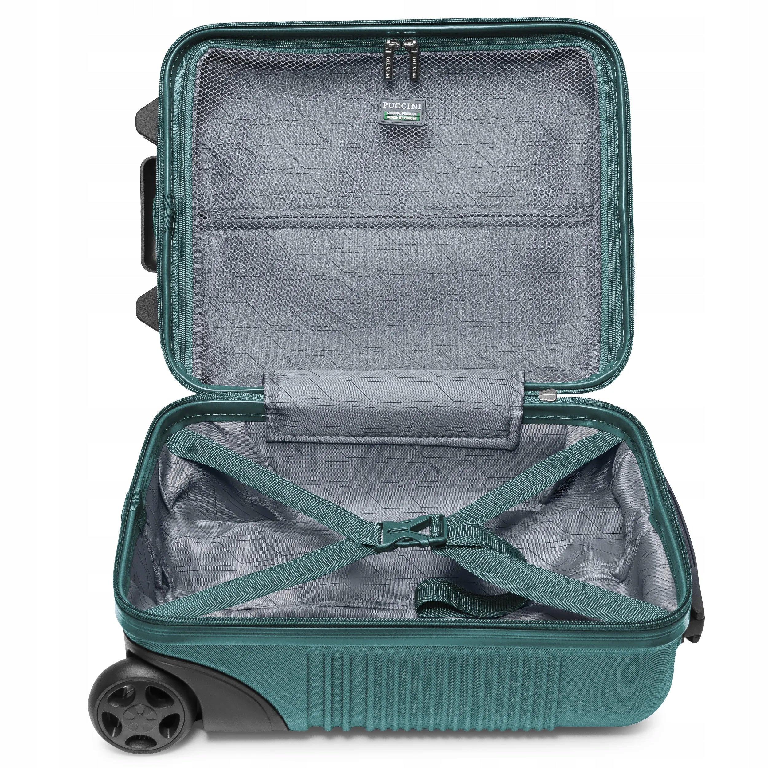 PUCCINI Small Ryanair Wizzair Cabin Suitcase On Wheels Green ABS028D-5D Model ABS028D-5D