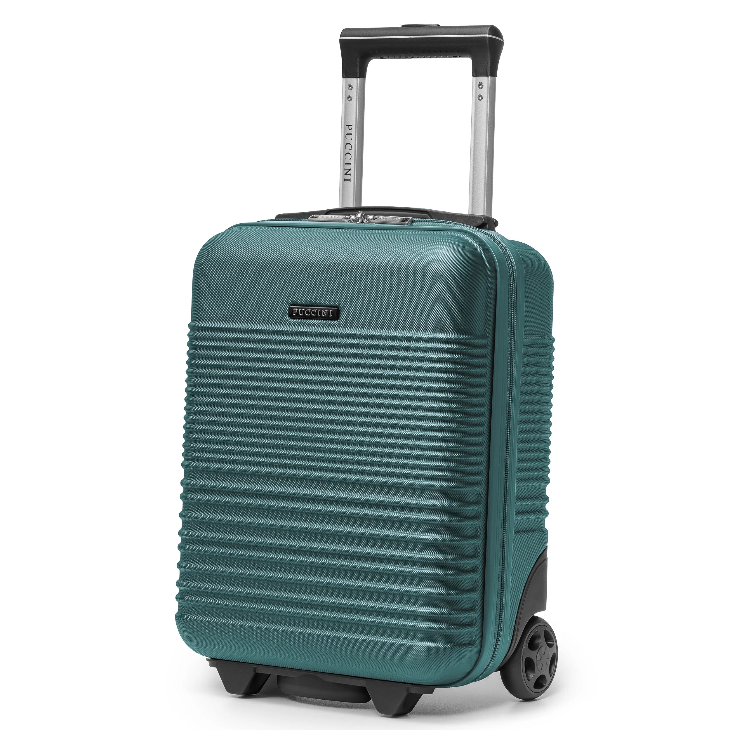 PUCCINI Small Ryanair Wizzair Cabin Suitcase On Wheels Green ABS028D-5D