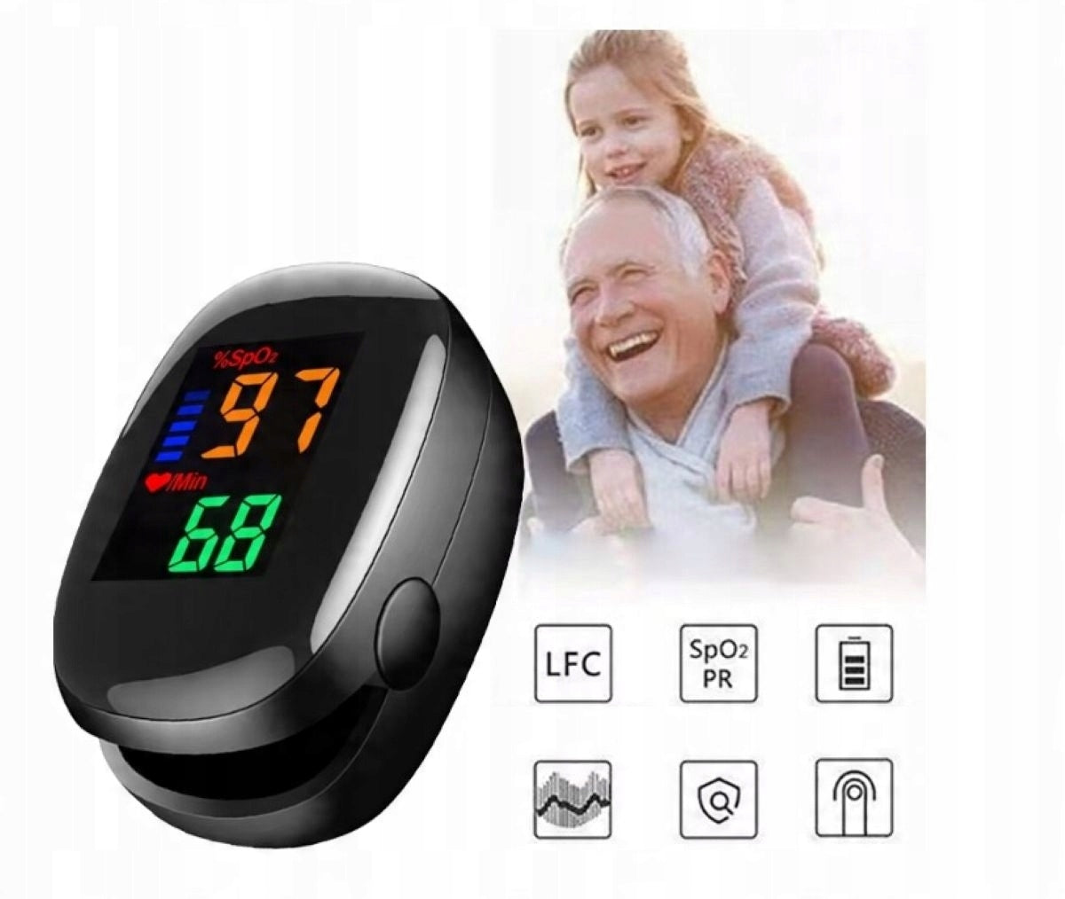 PULSE OXIMETER FINGER PULSE MONITOR PULSE SATURATION OLED CE BLACK Brand no brand