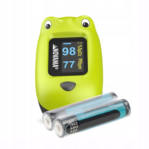 PULSE OXIMETER FOR CHILDREN ON MEDICAL FINGER >10KG NOVAMA FROXY FROG Color green
