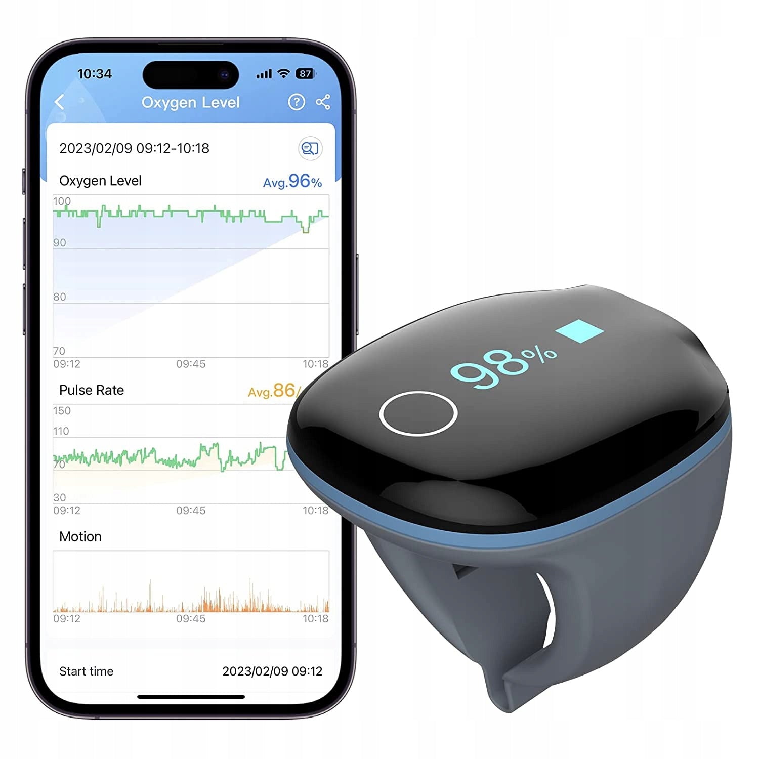 PULSE OXIMETER Viatom Wellue O2Ring SLEEP MONITOR