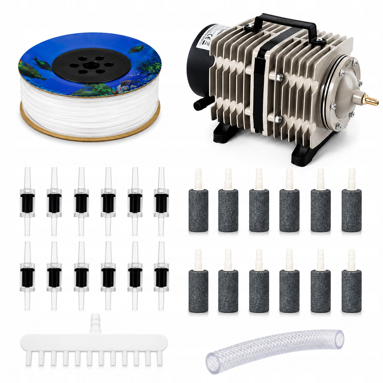 PUMP AERATOR FOR POND WATER 102W 6600L/H + 100m hose MEGA SET
