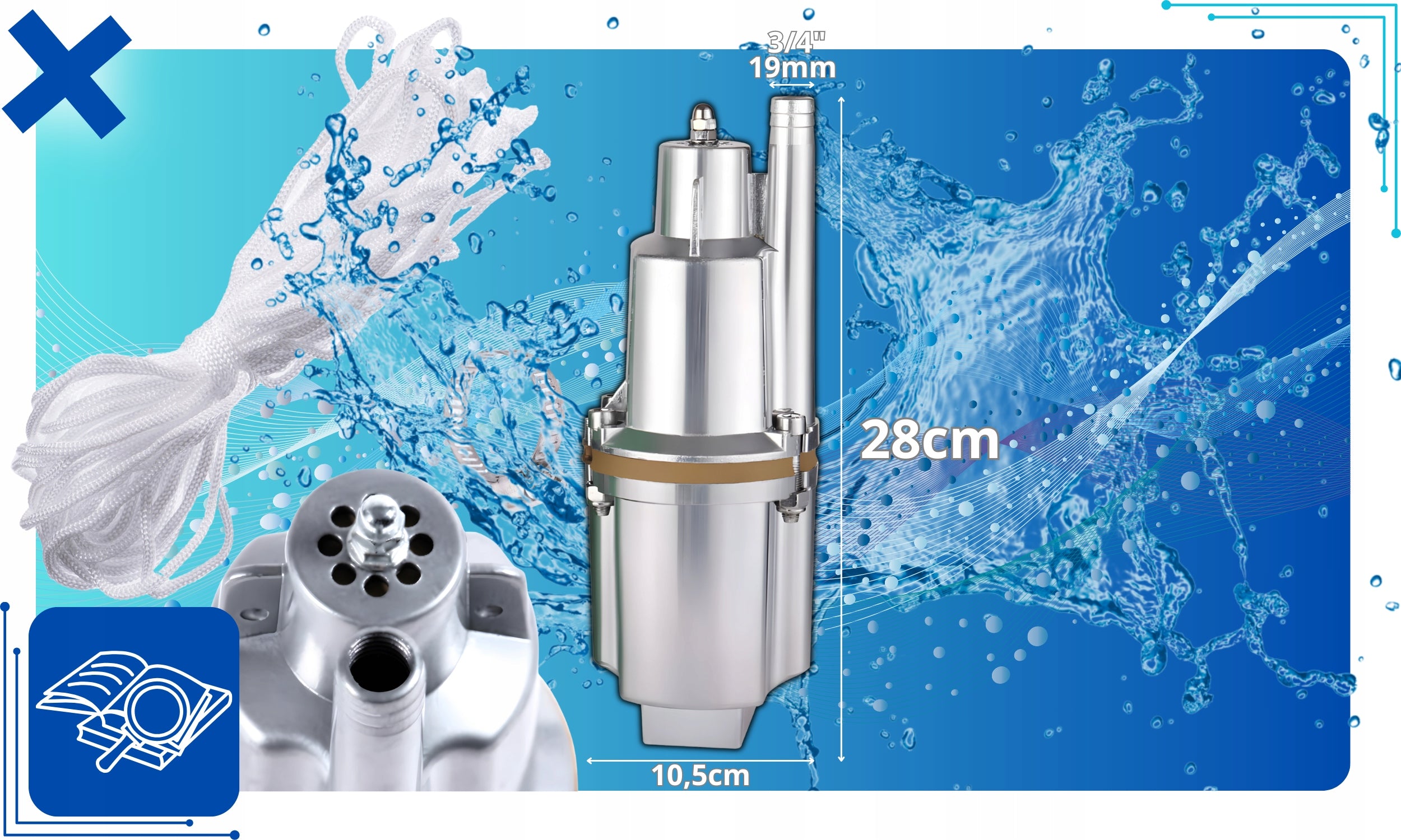 PUMP FOR CLEAN AND DIRTY WATER STRONG SUBMERSIBLE RUSSIAN DIVER 600W * Manufacturer code POMPA DO WODY BRUDNEJ I CZYSTEJ totalstore