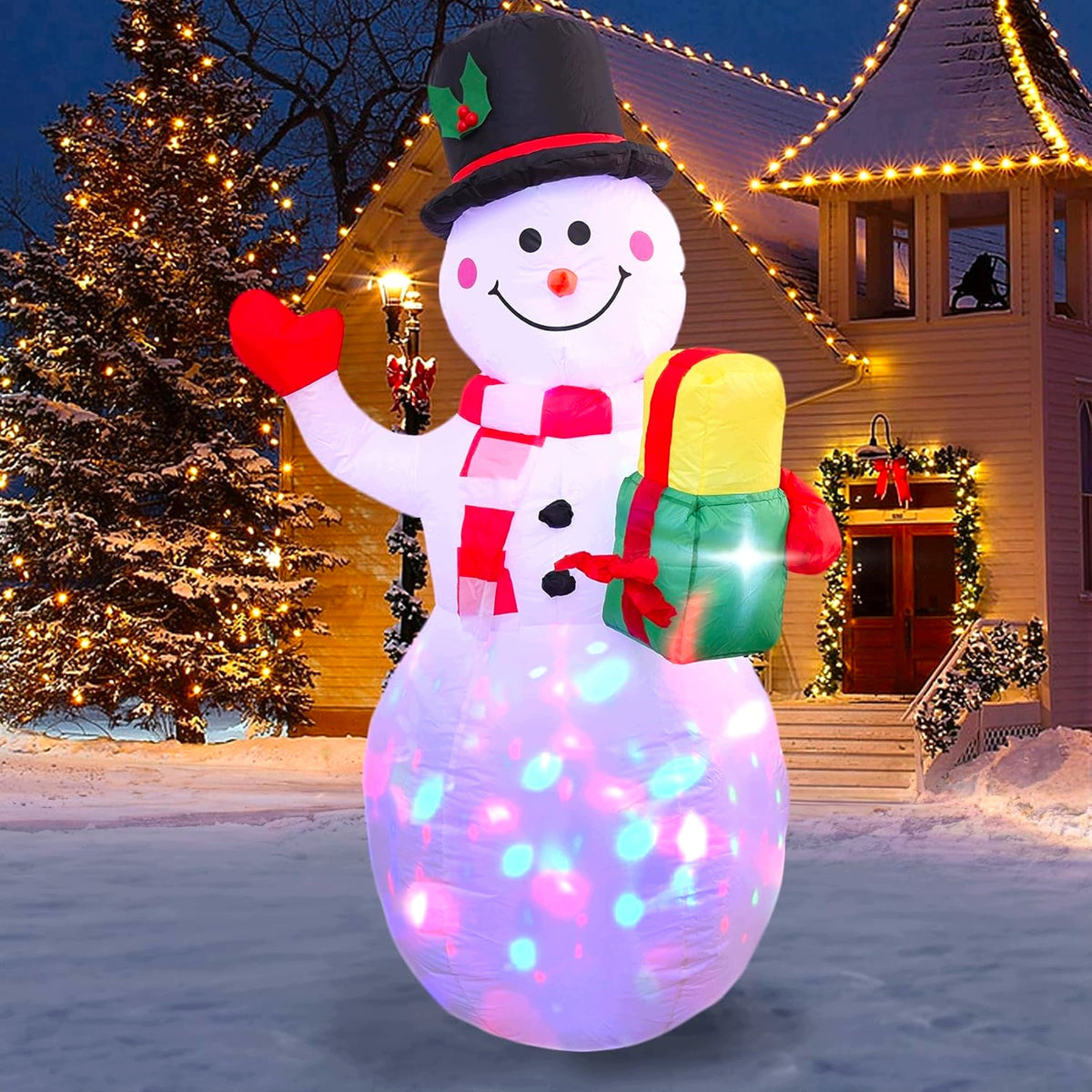 PUMPED SNOWMAN GLOWING LED INFLATABLE CHRISTMAS DECORATION WITH PUMP 150cm Manufacturer code BAŁWANEK DMUCHANIEC OZDOBA ZEWNĘTRZNA LED
