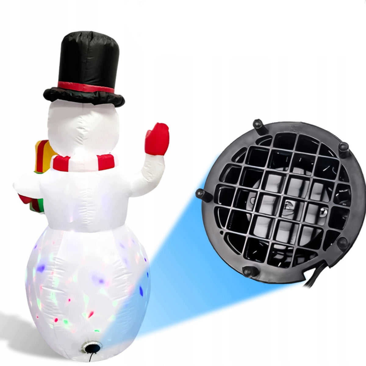 PUMPED SNOWMAN GLOWING LED INFLATABLE CHRISTMAS DECORATION WITH PUMP 150cm Packaging status original