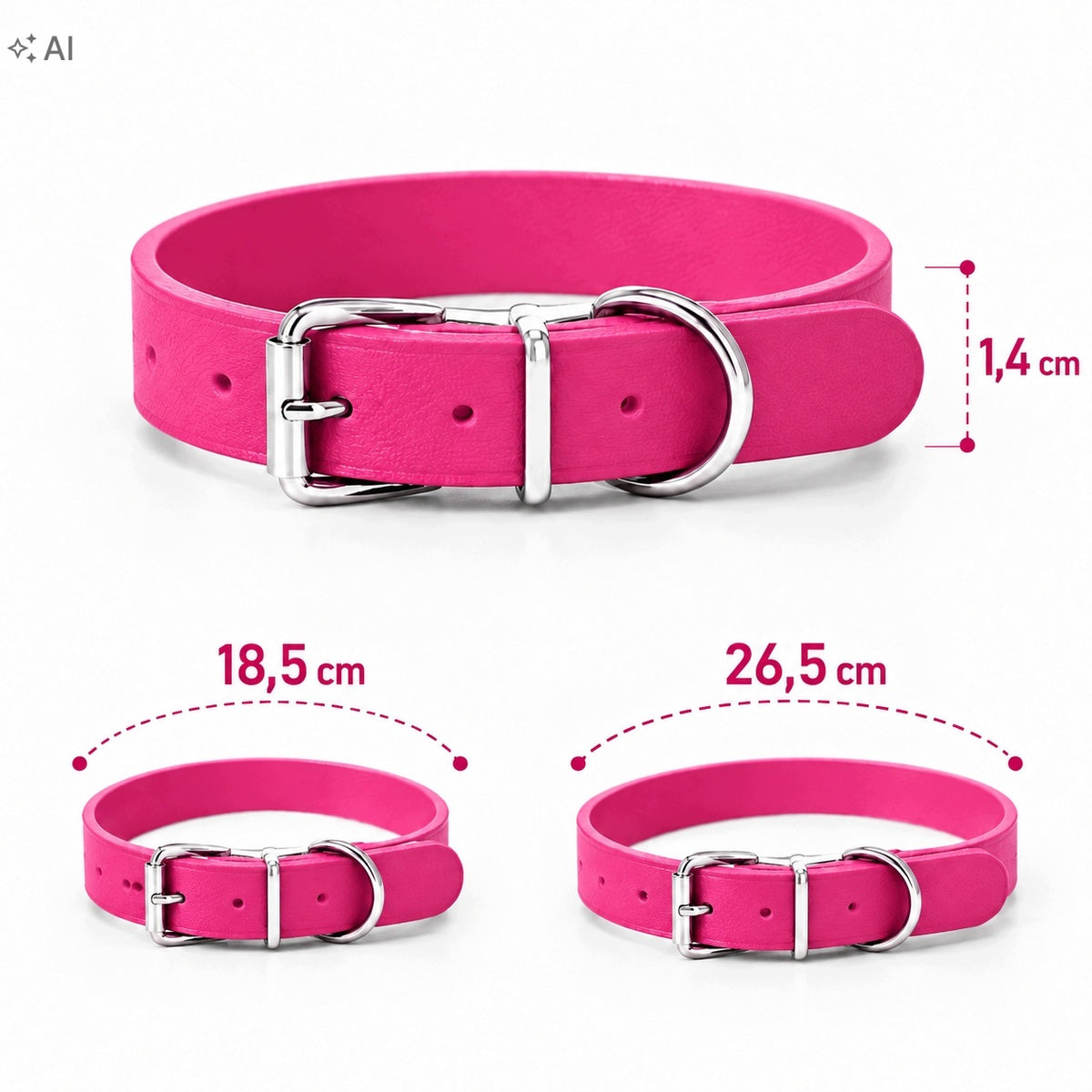 PUPPY DOG COLLAR PINK ADJUSTMENT ADDRESS CARD PERSONALIZATION ENGRAVING Manufacturer code LUNA Classic