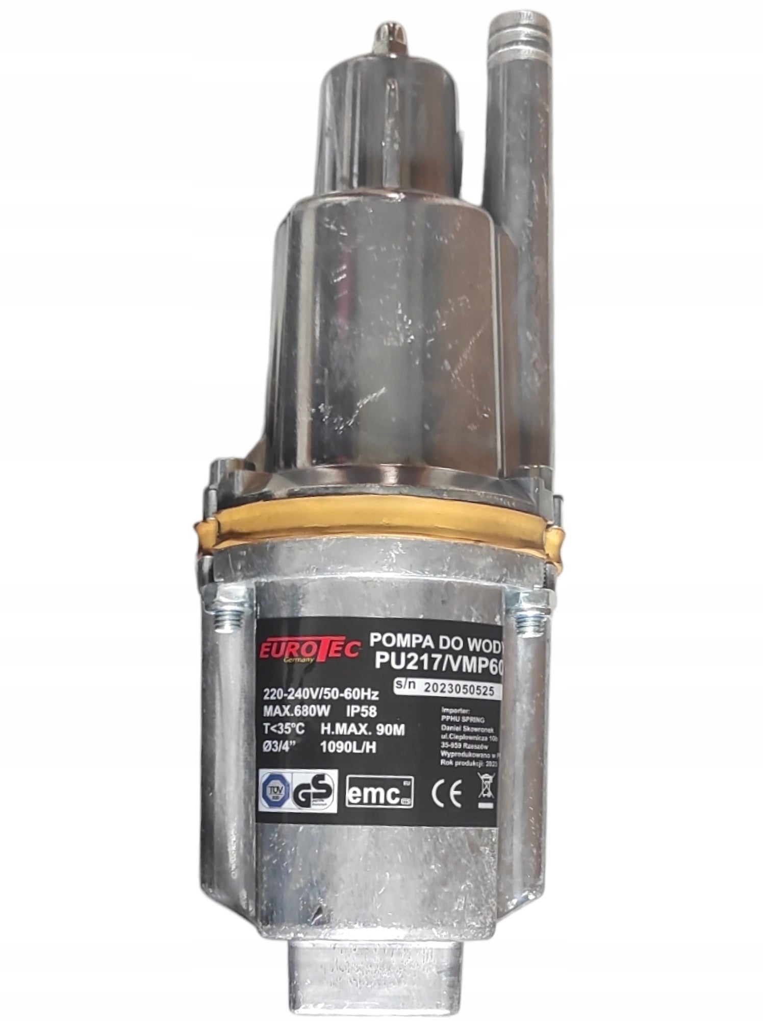 PURE WATER PUMP SUBMERSIBLE DIVER FOR WELL RUSSIAN WATERING 680W Maximum pump output 1090 l/h