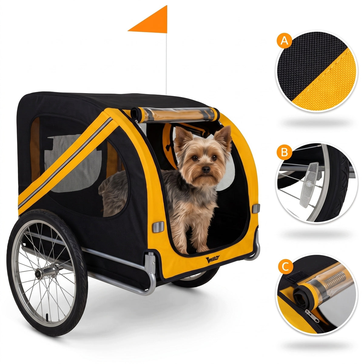 PURLOV LARGE TRANSPORT DOG BIKE TRAILER FOR BIKE 40 KG