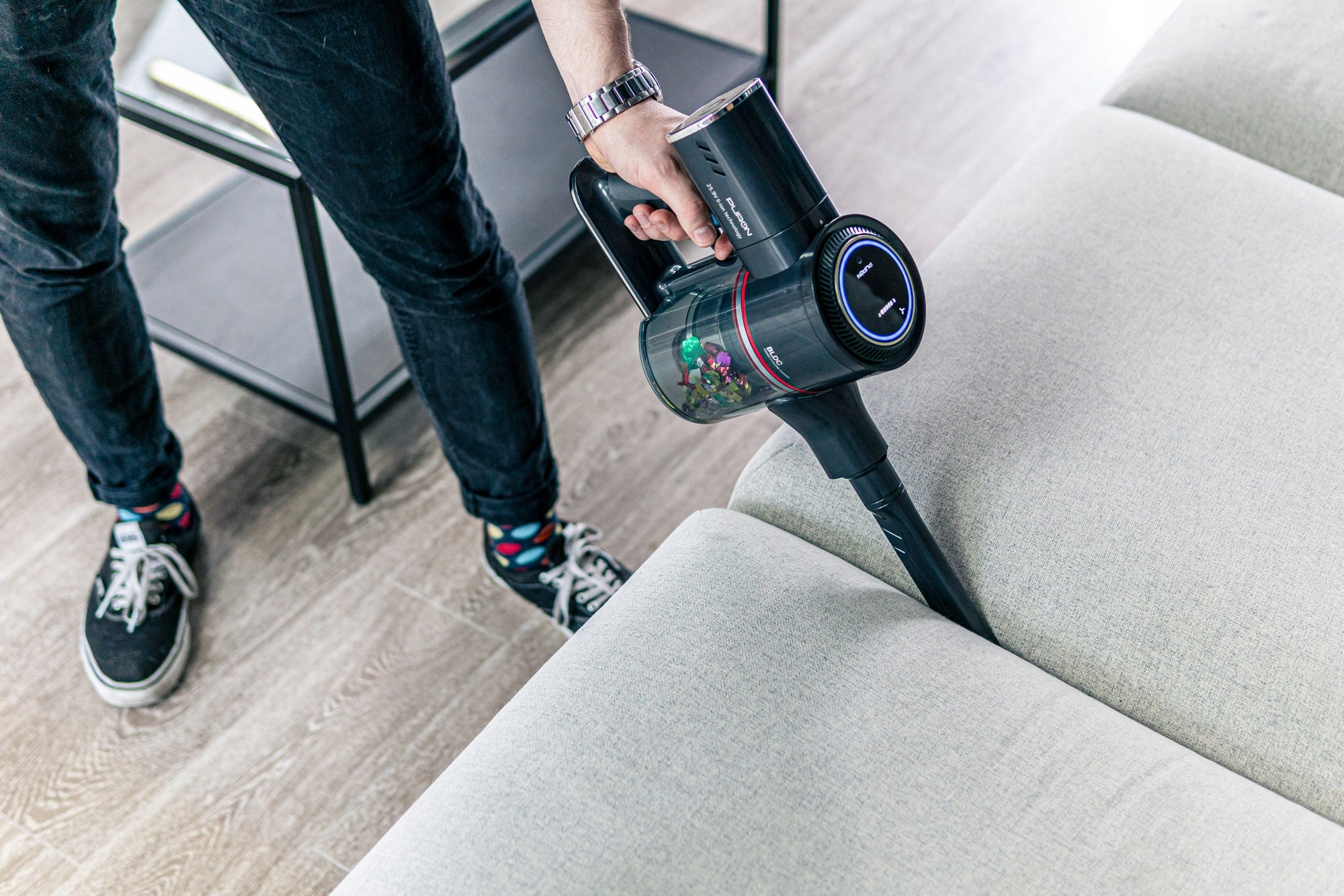 PURON PU40 MOP PRO cordless vacuum cleaner, two batteries, electric mop Dominant color silver/gray