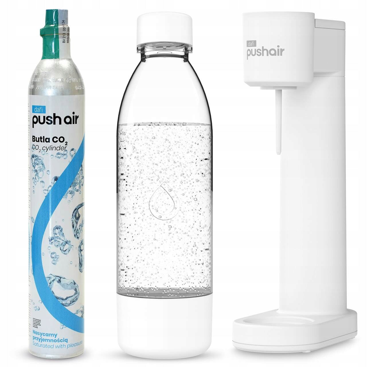 PUSHAIR Water Saturator Dafi Siphon White + CO2 cartridge + Bottle 0,7