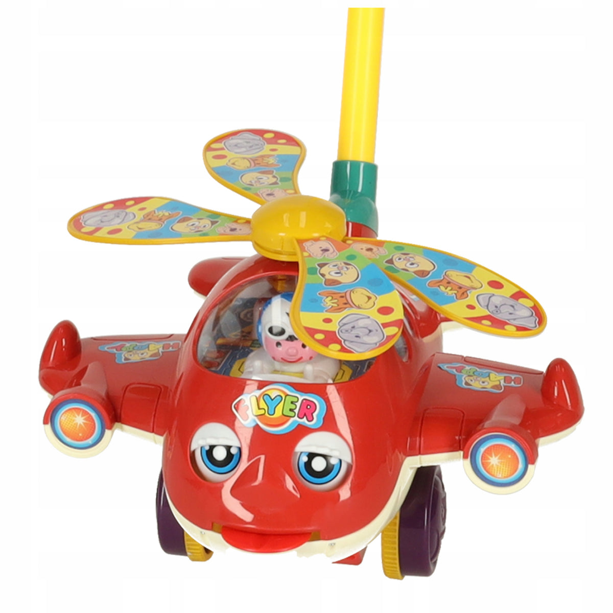 PUSHER ON STICK PLANE HELICOPTER WITH SOUND FOR CHILDREN TO PUSH AIRPLANE Manufacturer code KX4607