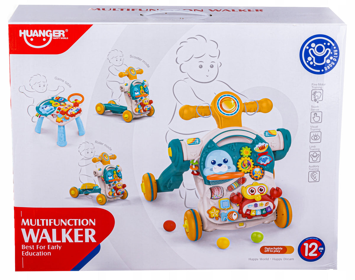 PUSHER WALKER EDUCATIONAL TABLE SCOOTER RIDER Color multicolor