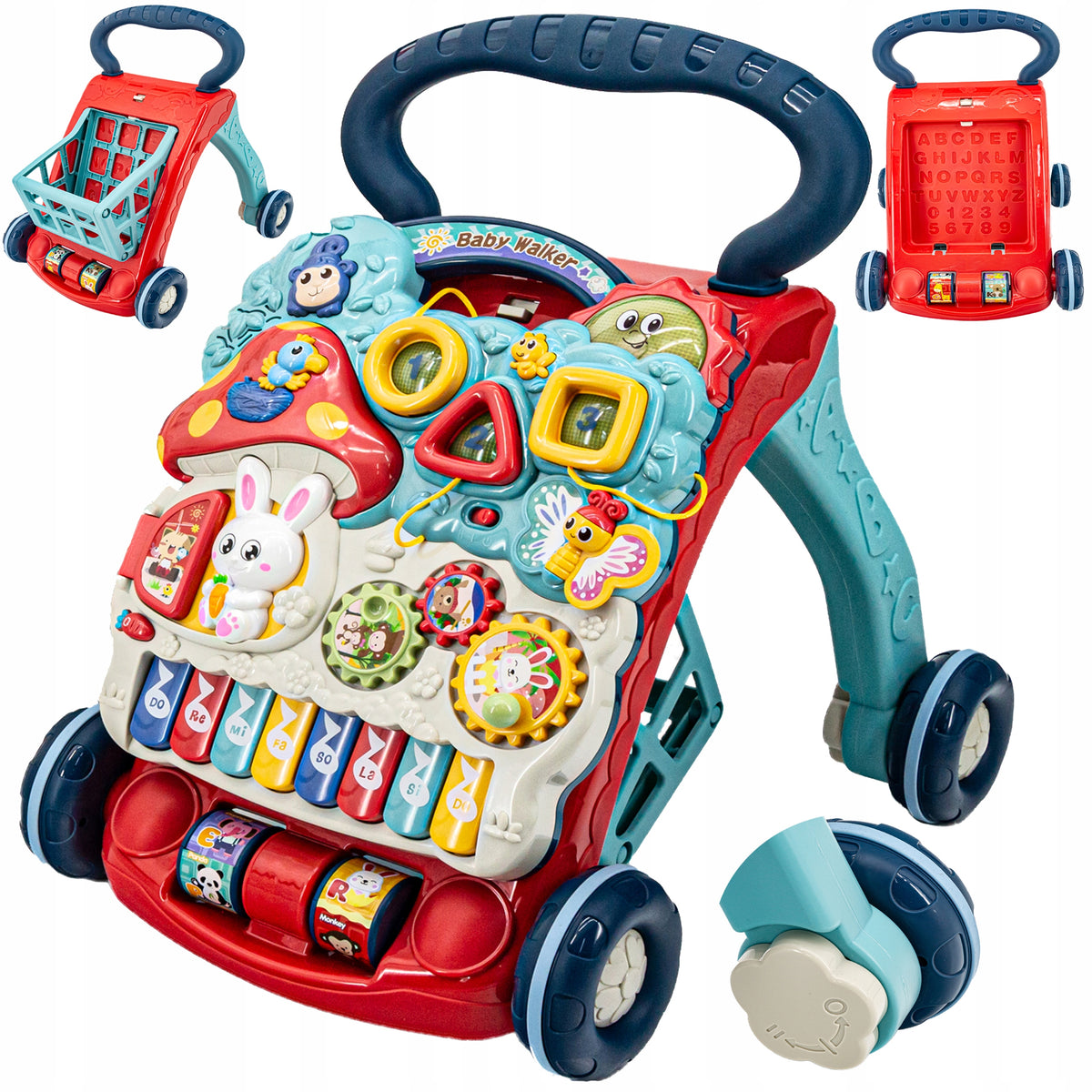PUSHER WALKER INTERACTIVE EDUCATIONAL TABLE 4in1