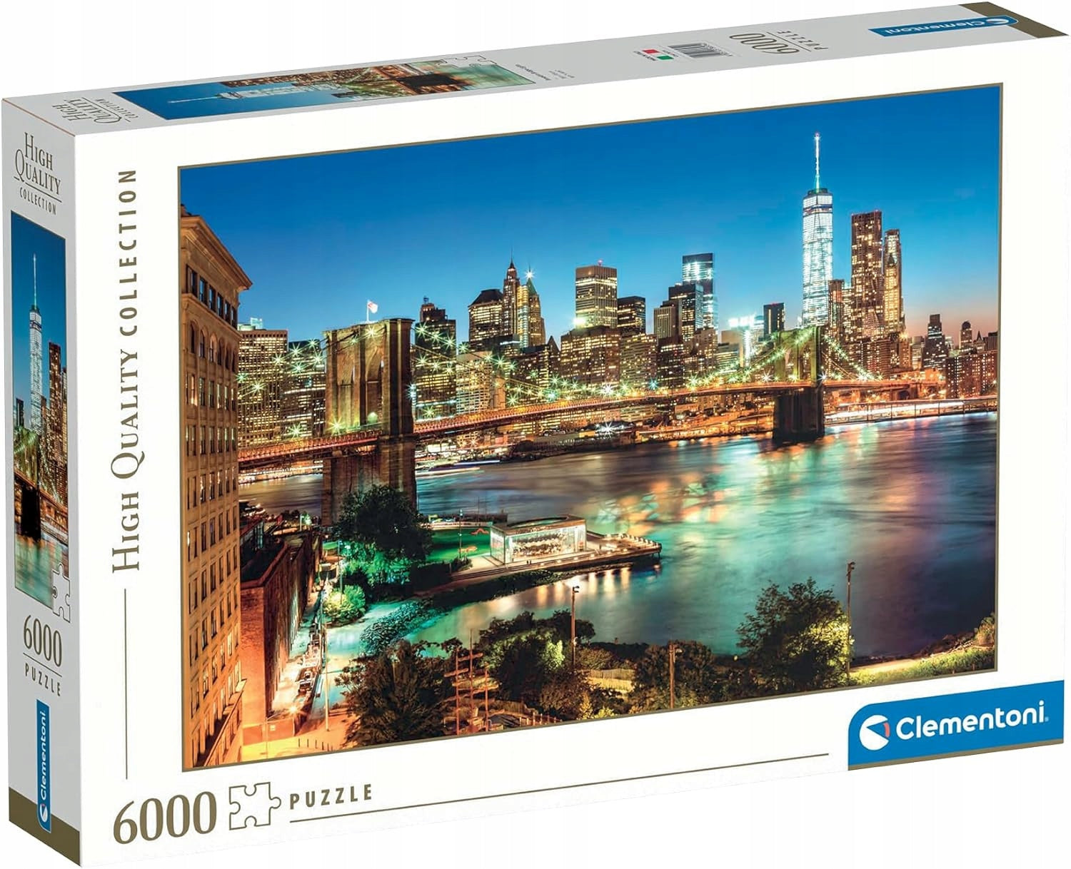 PUZZLE 6000 PIECES. BROOKLYN BRIDGE LIGHTS HIGH QUALITY CLEMENTONI Brand Clementoni