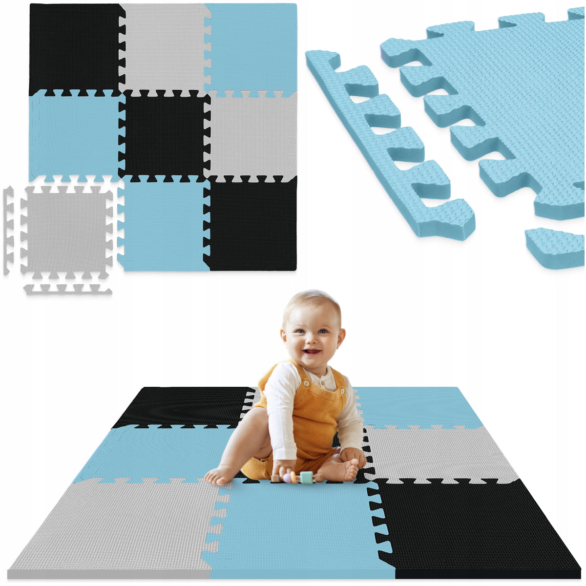 PUZZLE EDUCATIONAL FOAM MAT FOR CHILDREN FLOOR THICK FOLDING 9 pcs.