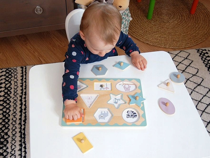 PUZZLE FIGURE HANDLES FOR TODDLER 1+ WOODEN ADAMTOYS ANIMALS Brand Adam Toys