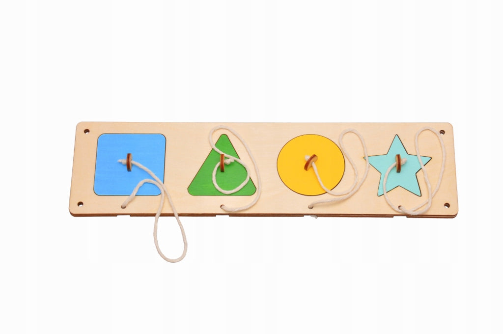 PUZZLE FIGURES+ STRINGS SENSORY BOARD IS MANIPULATIVE