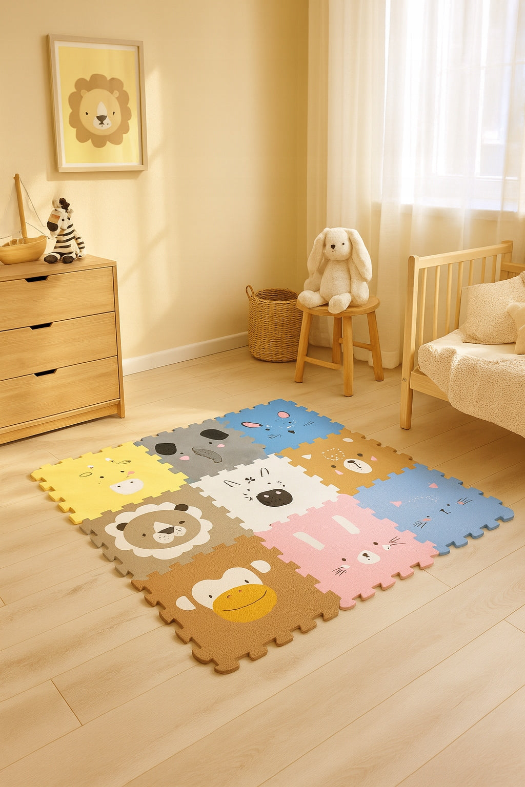 PUZZLE FOAM EDUCATIONAL FOAM MAT FOR CHILDREN ANIMALS 120X120 CM EAN (GTIN) 5904204290425