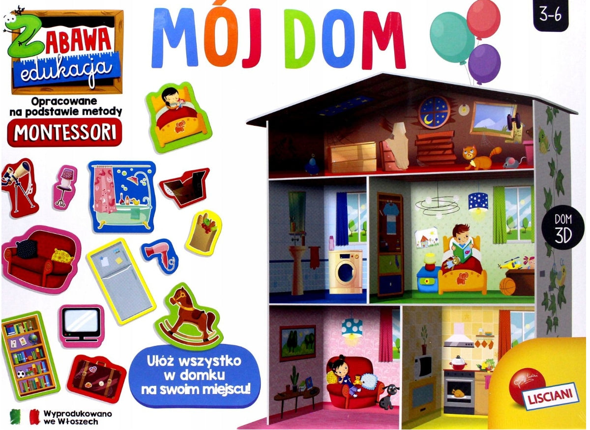 PUZZLE FOR CHILDREN Montessori EDUCATIONAL GAME My home Puzzle TOYS Brand Lisciani