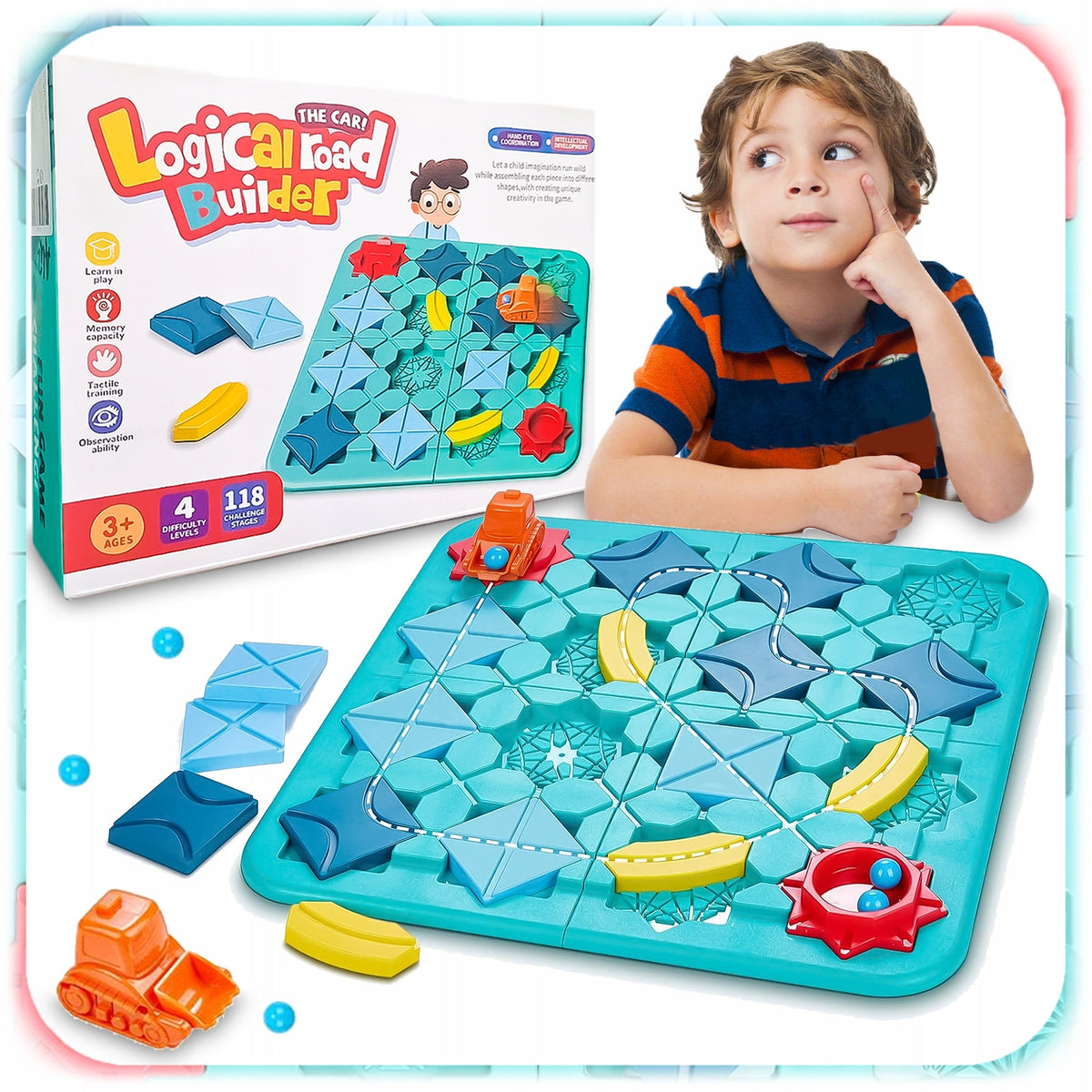 PUZZLE GAME FOR CHILDREN PUZZLE LABYRINTH BUILDING ROAD BLOCKS GIFT Packaging status original