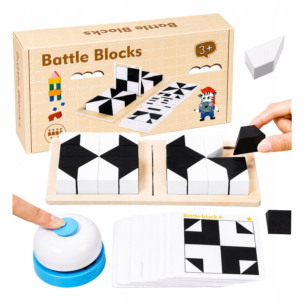 PUZZLE GAME HIDDEN BLOCKS PUZZLE TANGRAM MONTESSORI 3D 2 PLAYERS Packaging status original