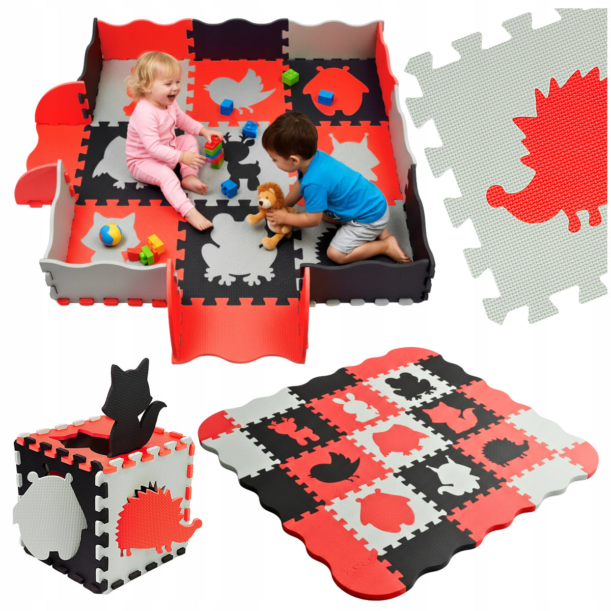 PUZZLE MAT EDUCATIONAL CONTRAST PLAYPEN FOR CHILDREN 25 EL. THICK