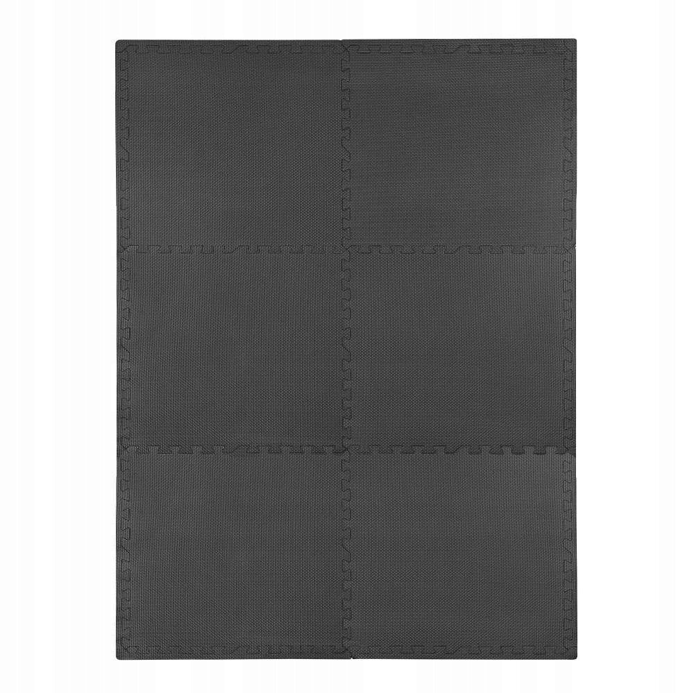 PUZZLE MAT FOR EXERCISE EQUIPMENT PROTECTIVE FLOOR FOR THE GYM 6 pcs 180x120 Color black