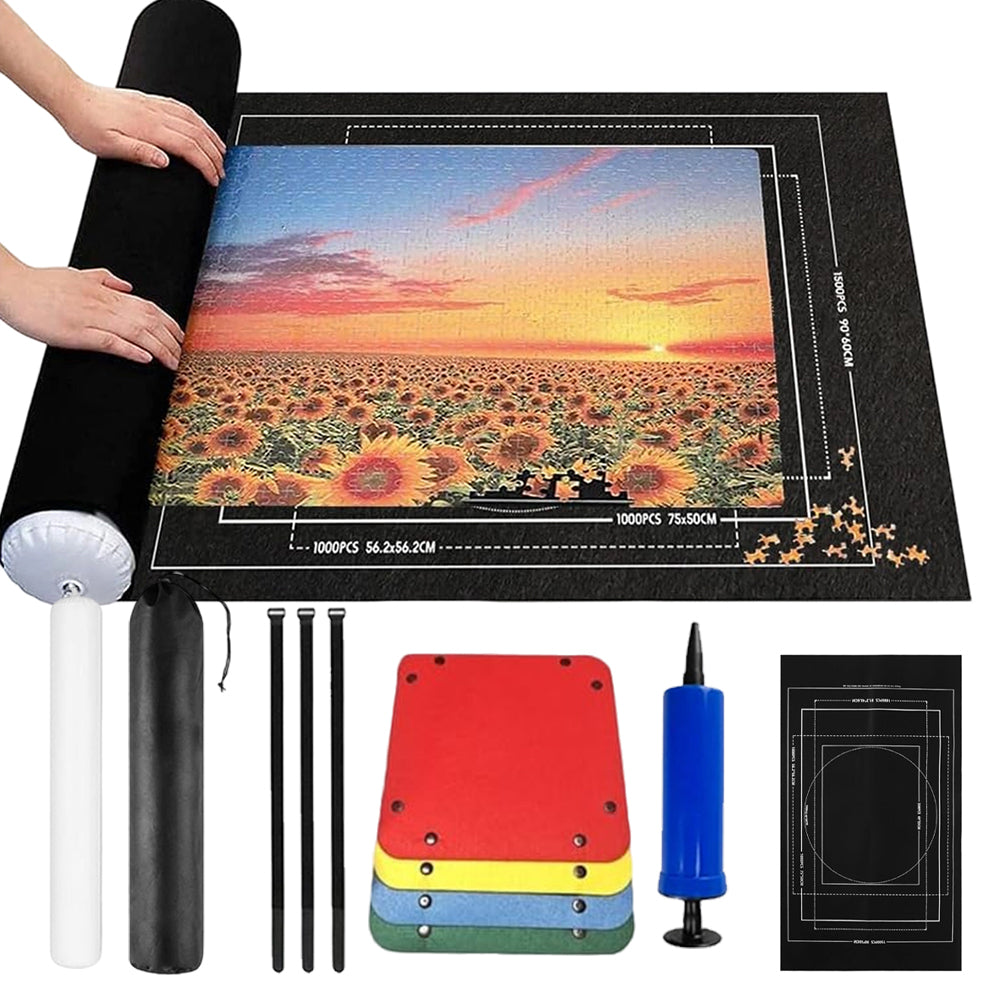 PUZZLE MAT WITH ROLLER FOR STORING PUZZLES