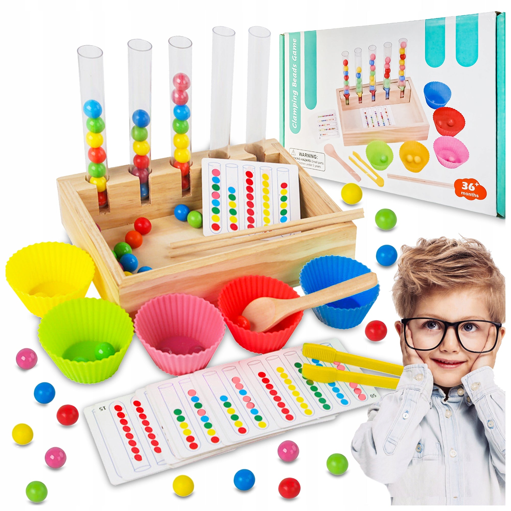 PUZZLE MONTESSORI WOODEN SENSORY GAME SORTER BALLS 81 EL SET XL