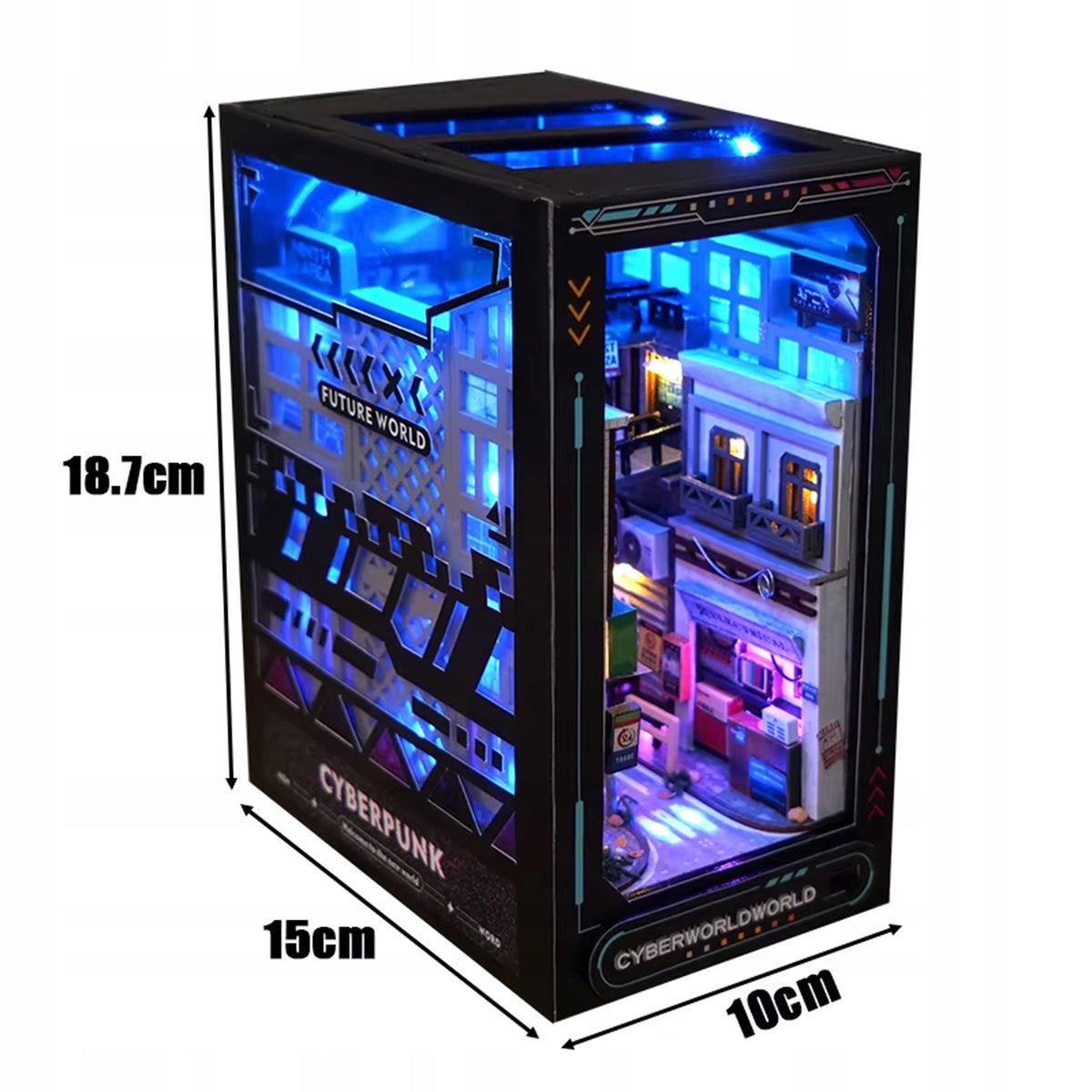 PUZZLE WOODEN 3D MINIATURE MODEL DIY SET WITH CYBERPUNK LIGHTS Brand no brand