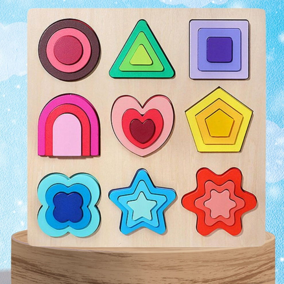 PUZZLE WOODEN SHAPES MATCHING EDUCATIONAL FIGURES MONTESSORI EAN (GTIN) 5904158315199