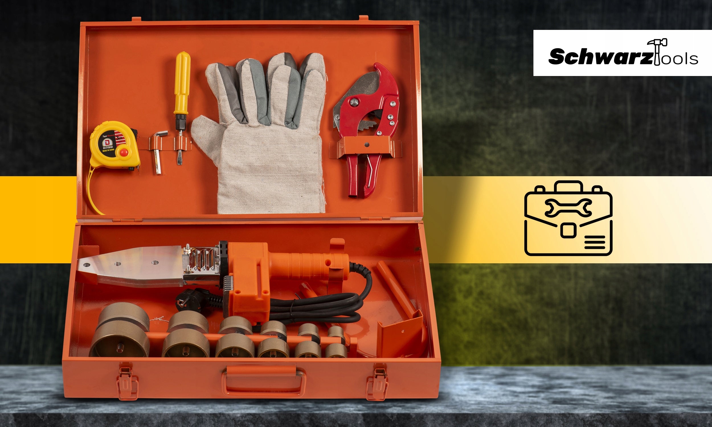 PVC PIPE WELDING MACHINE PP LCD WELDING POLYFUSION MATRIX ACCESSORIES SET Manufacturer code Zgrzewarka rur SCHWARZTOOLS