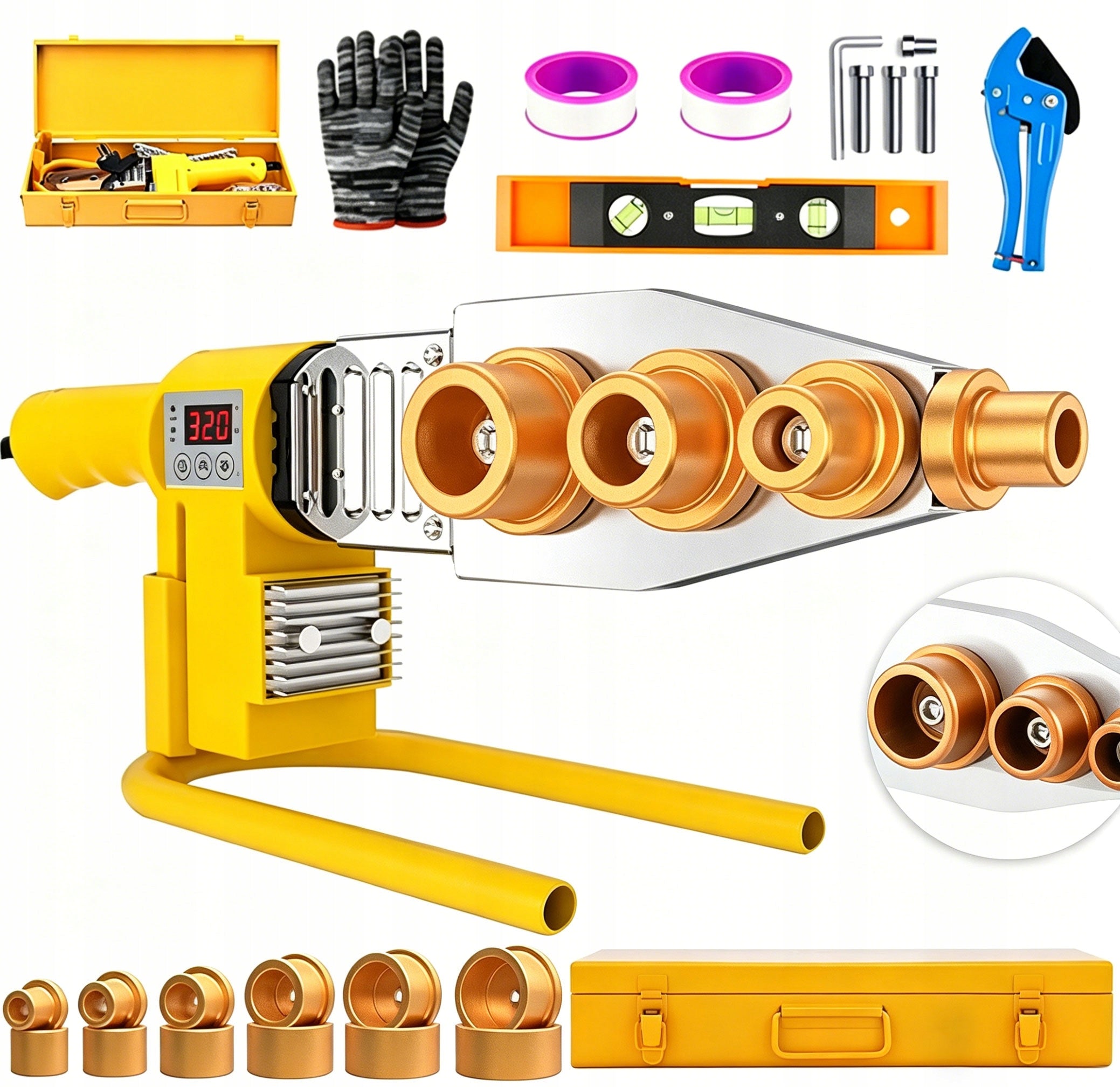 PVC PIPE WELDING MACHINE PP POLYFUSION WELDING DIES AKCESORIA SET