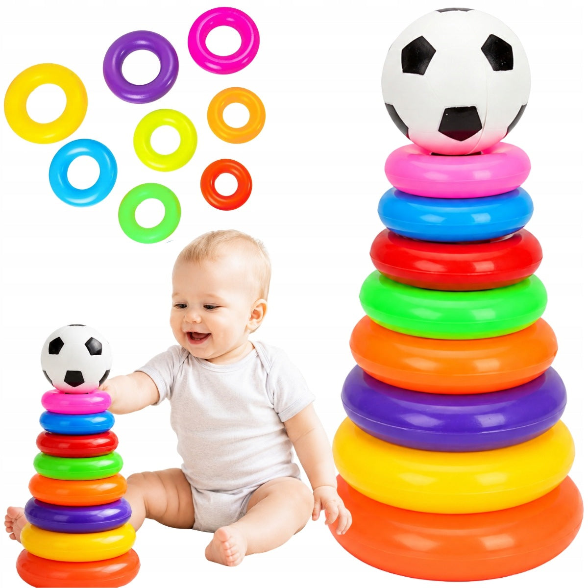 PYRAMID SENSORY PUZZLE EDUCATIONAL MONTESSORI BALL 28CM