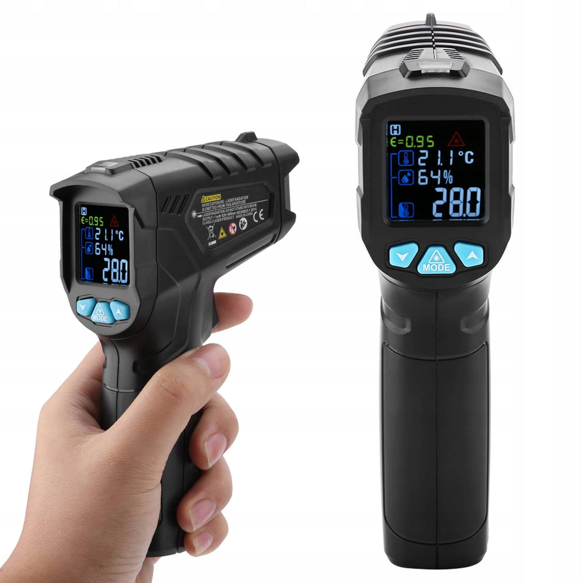 PYROMETER NON-CONTACT INFRARED LASER THERMOMETER EMISSIVITY -50+800°C