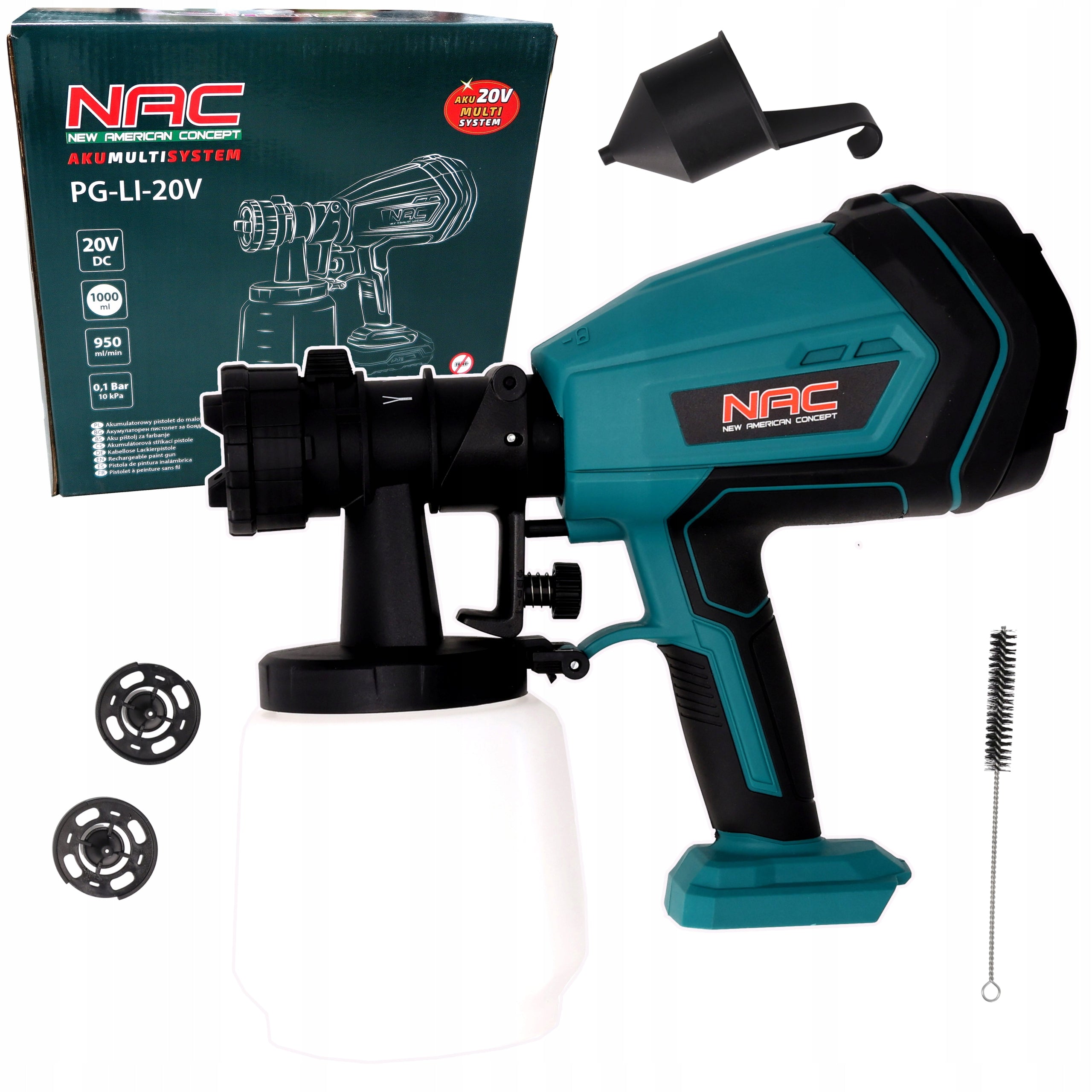 Paint gun for battery painting 1l 20V NAC PG-LI-20V Body Brand NAC
