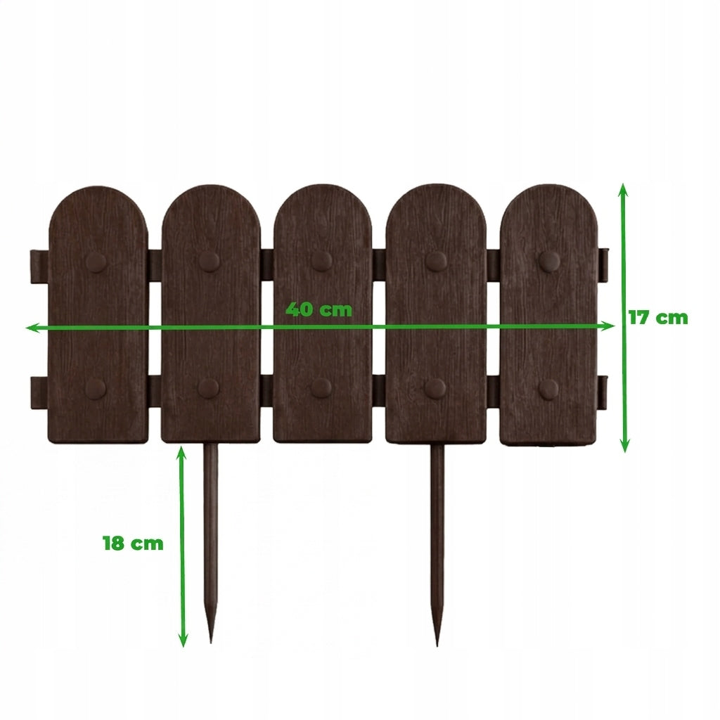 Palisade Lawn fence garden edging 240cm brown + anchors Packaging status original