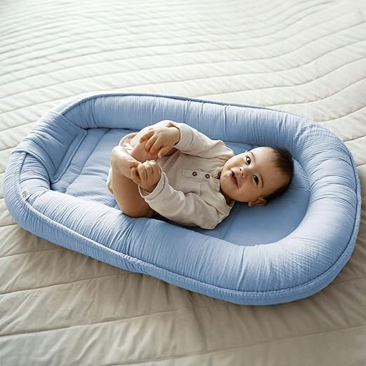 Palulli muslin baby cocoon with flap 100x60cm + CONE 80X80cm Color blue