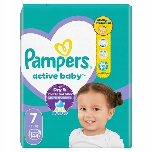 Pampers Active Baby 7 Baby Diapers 15 kg+, 44 pieces