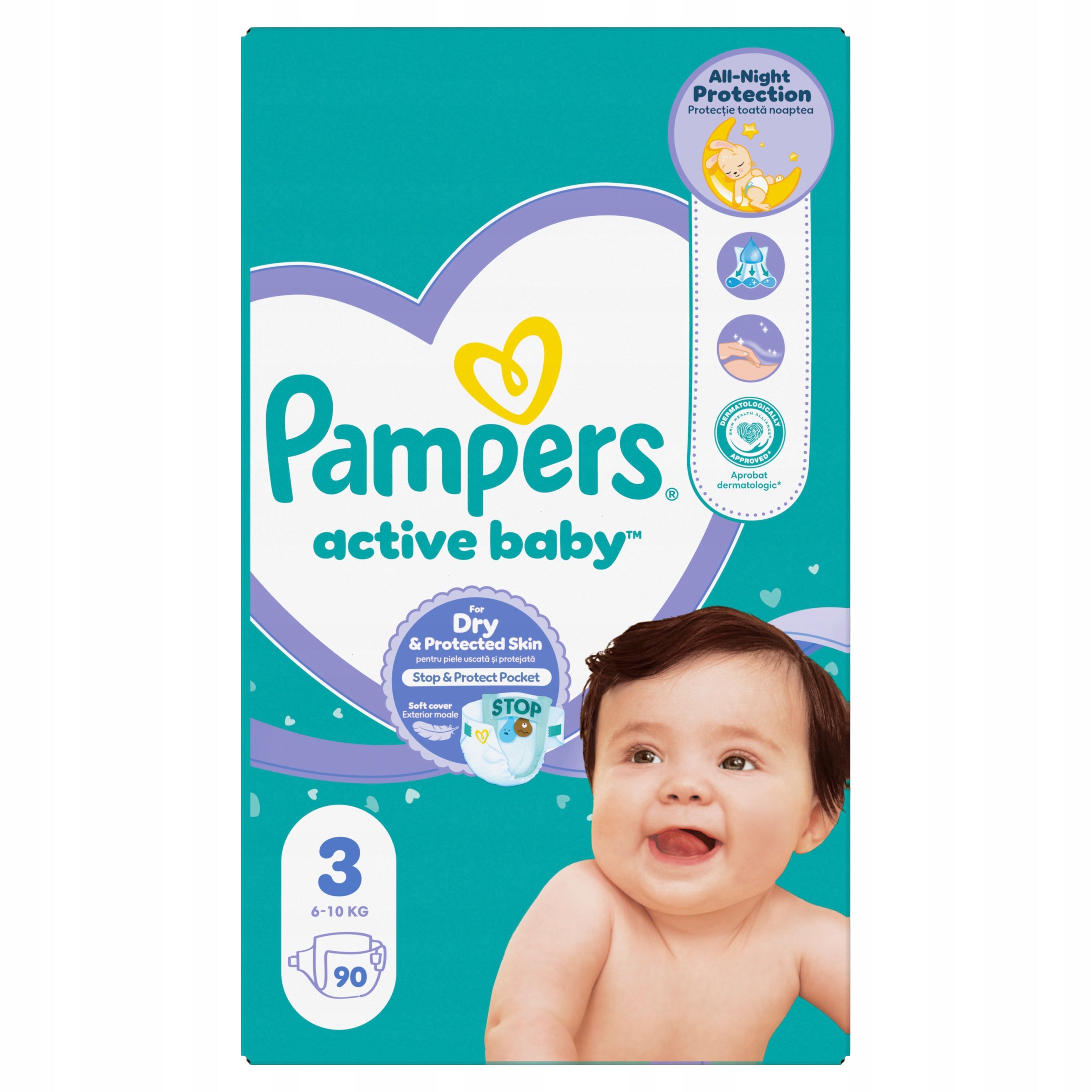 Pampers Active Baby Diapers, size 3, 6kg-10kg, 90 pieces Manufacturer code 8001090949455