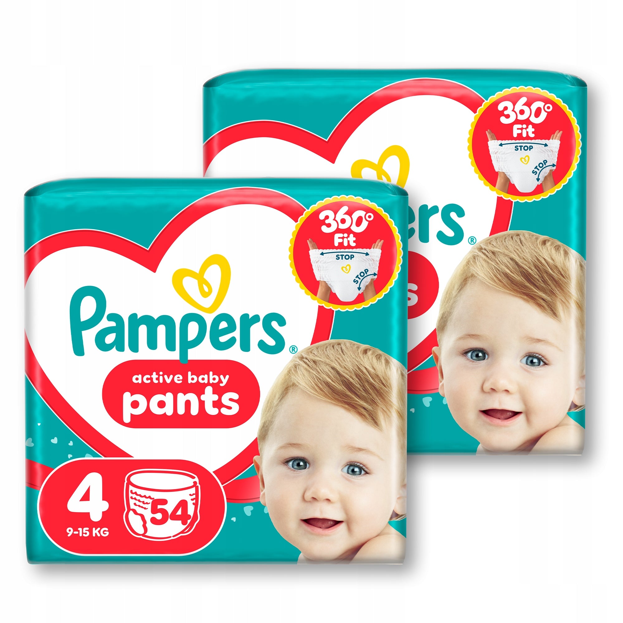 Pampers Active Baby Pants Size 4, 2x 54 Pack, 9-15 kg Diapers