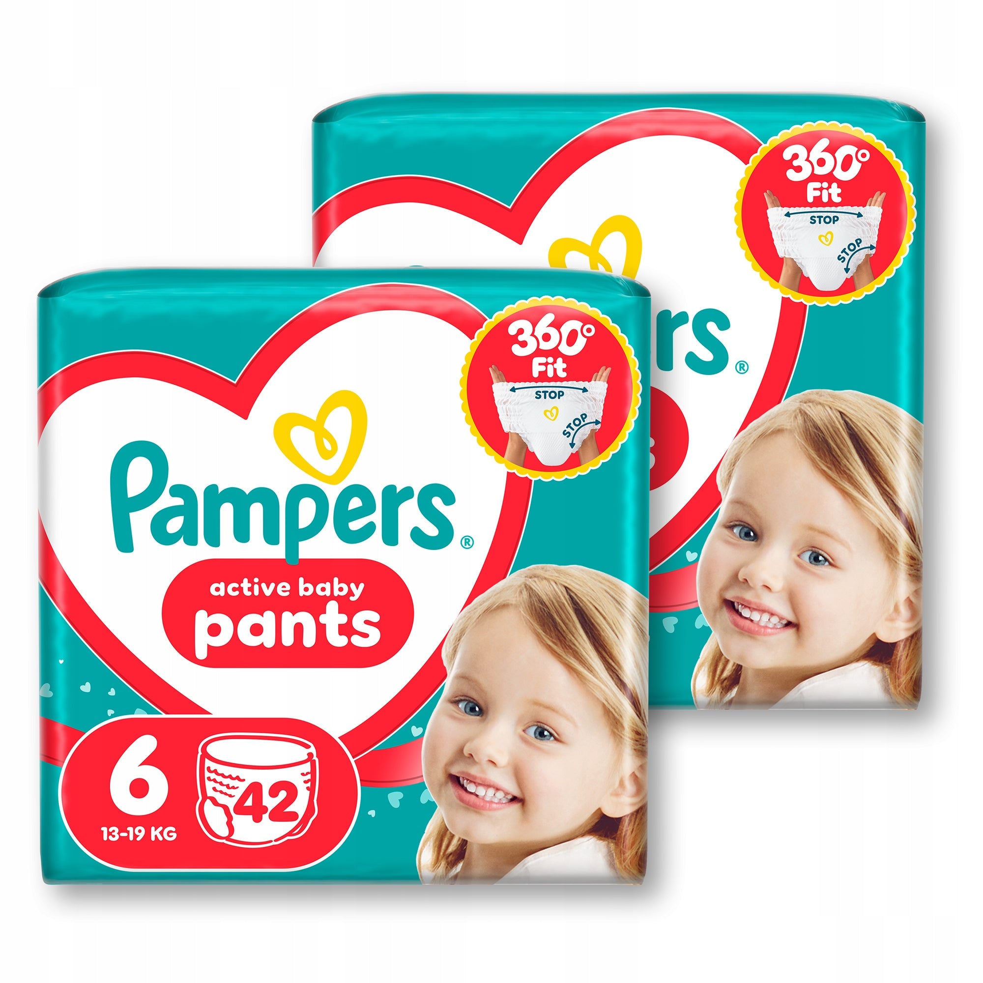 Pampers Active Baby Pants Size 6, 2x 42 Pack, 13-19 kg Diapers